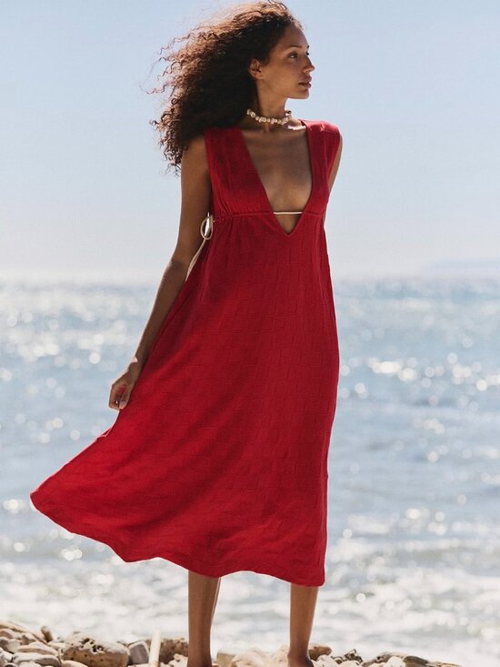 Free People Dresses & Skirts - Free People Tidebreaker Midi Dress Large NWT